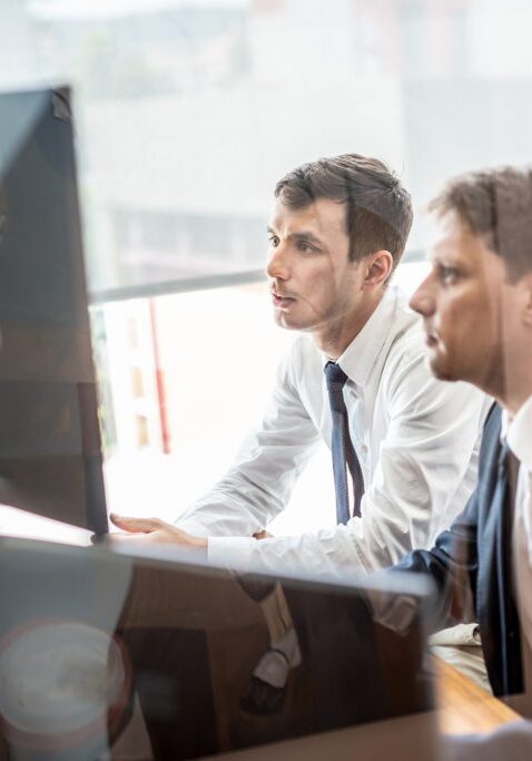 two business men taking security awareness training